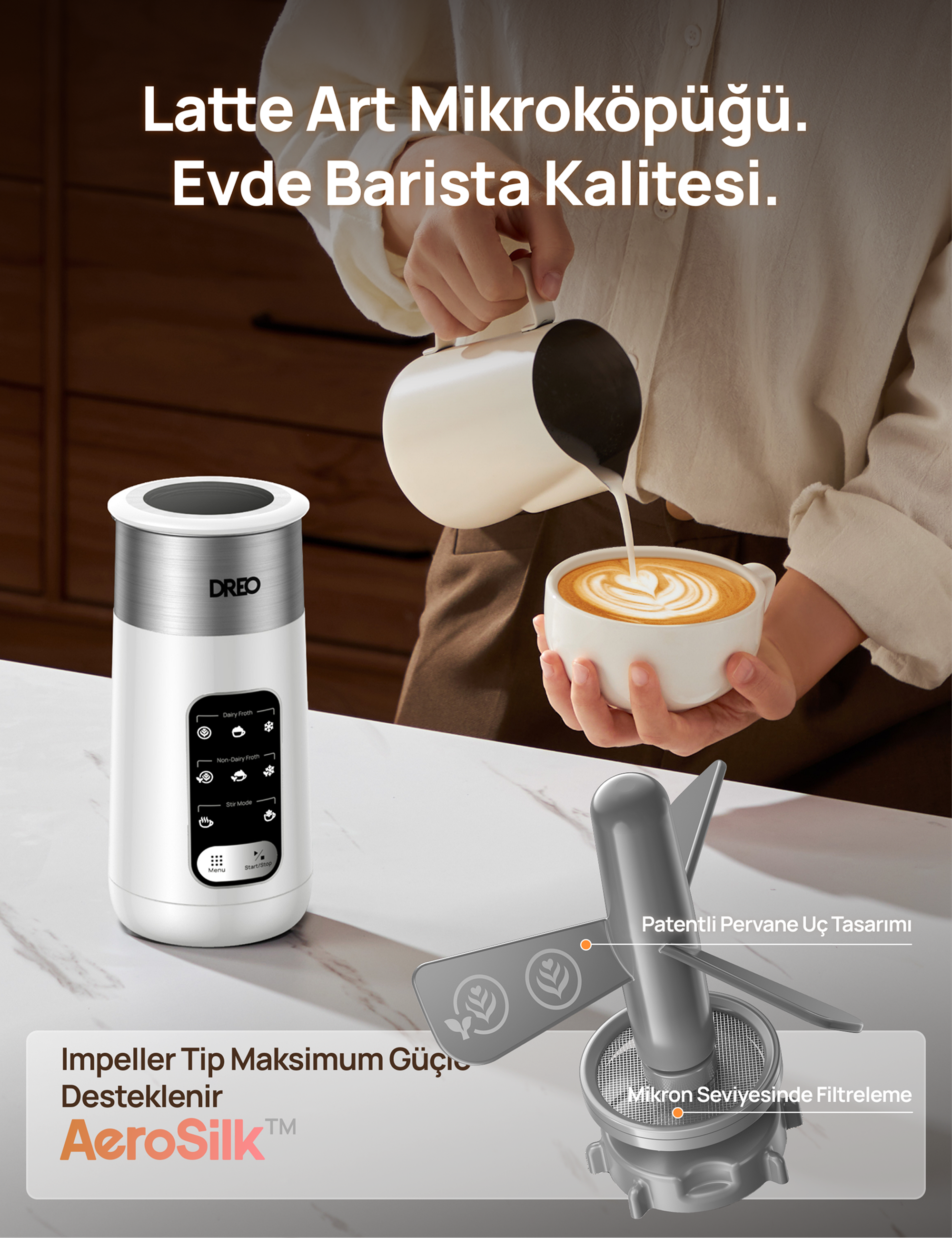 BaristaMaker Air Süt Köpürtücü