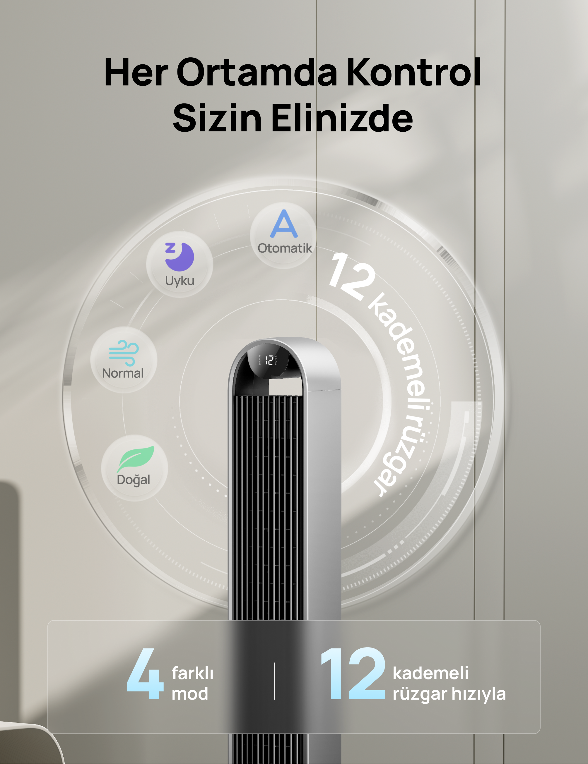Pilot Max S Akıllı Kule Vantilatör