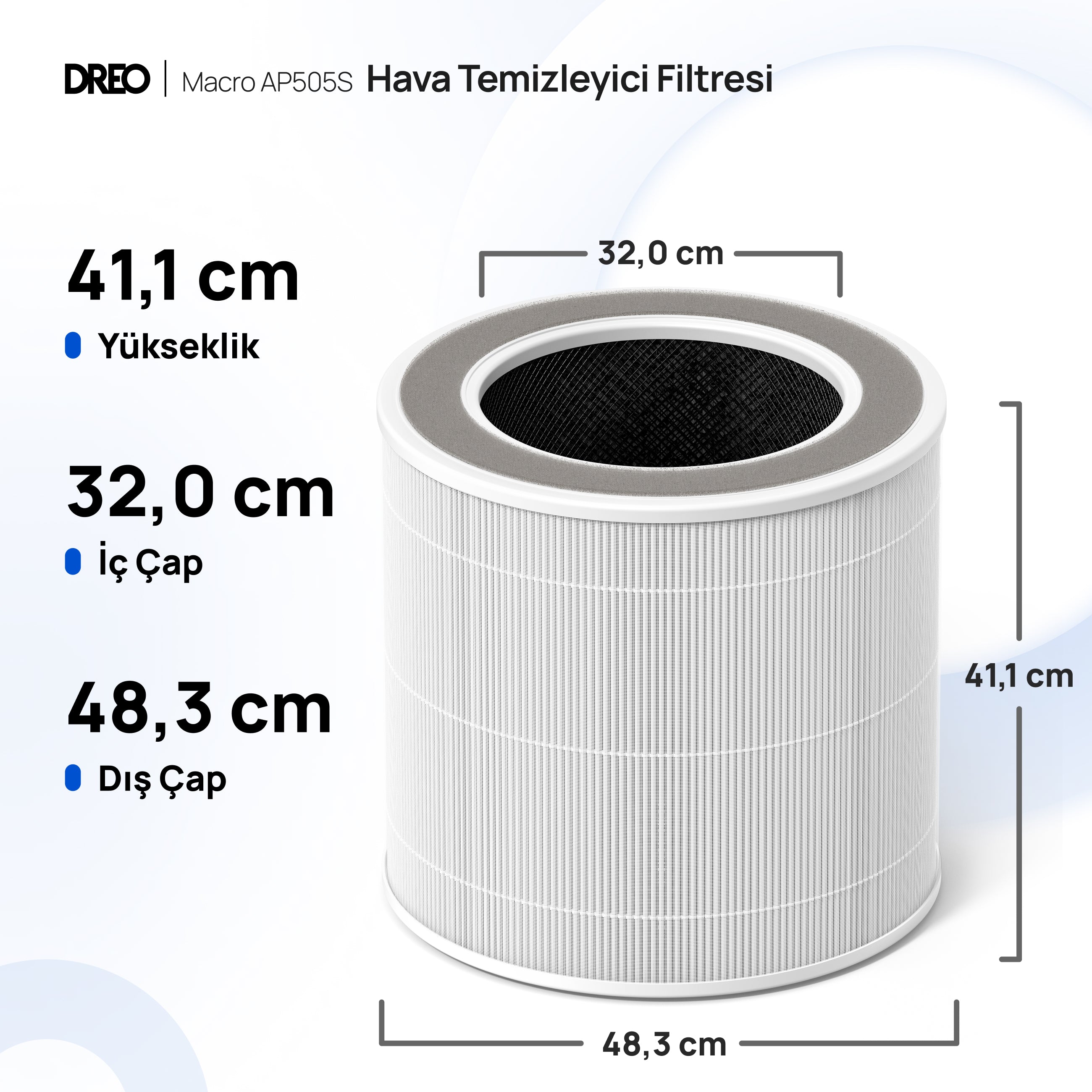 Macro AP505S Hava Temizleyici Yedek Filtresi