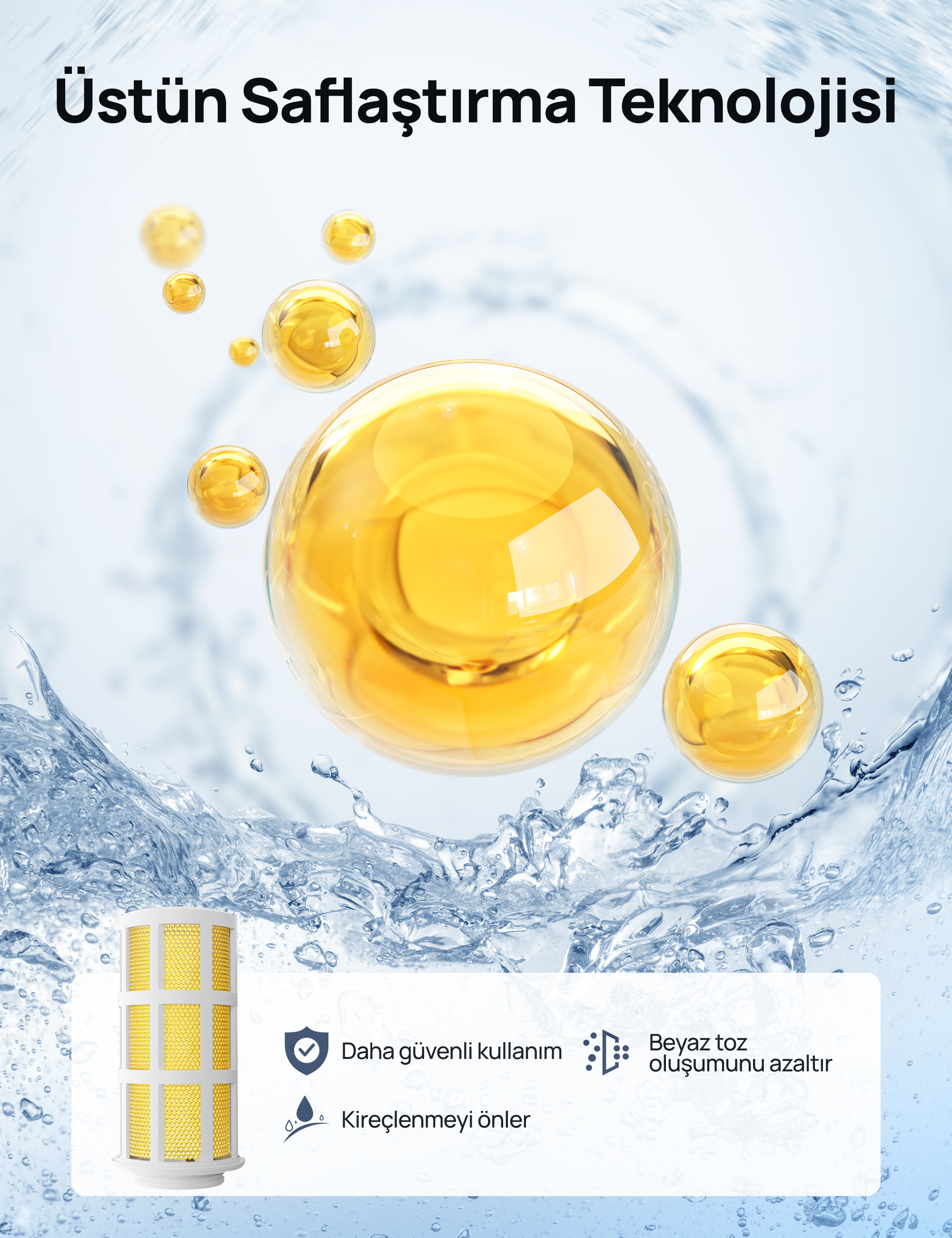 Nemlendirici Kireç Önleyici Filtre – 3’lü Paket