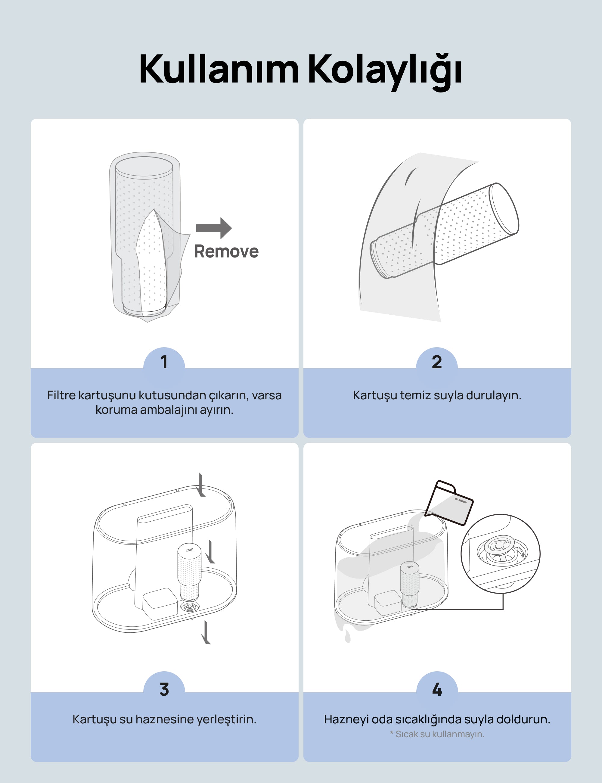 Dreo Nemlendirici Kireç Önleyici Filtre – 3’lü Paket