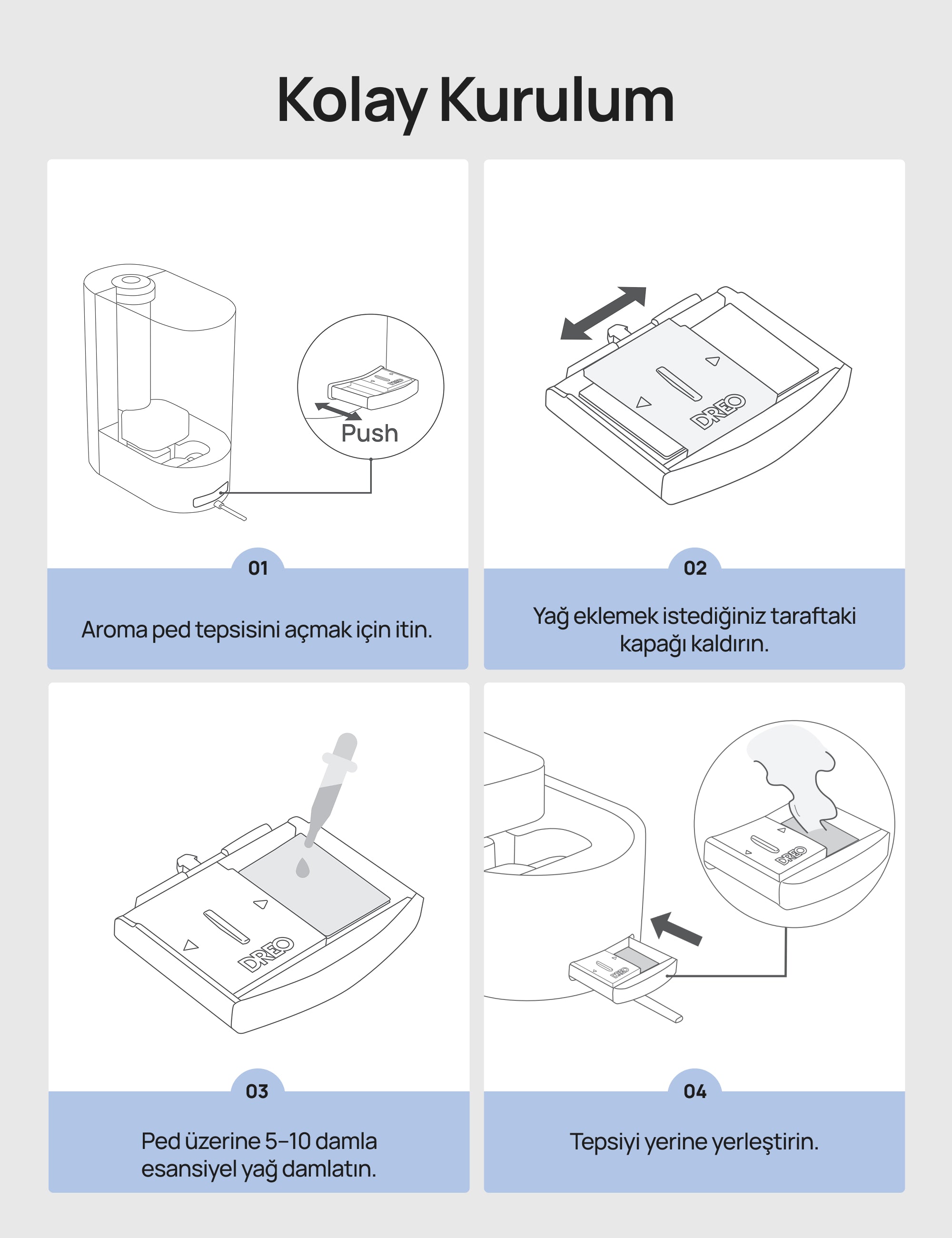 Dreo Nemlendirici Aroma Filtresi – 24’lü Paket